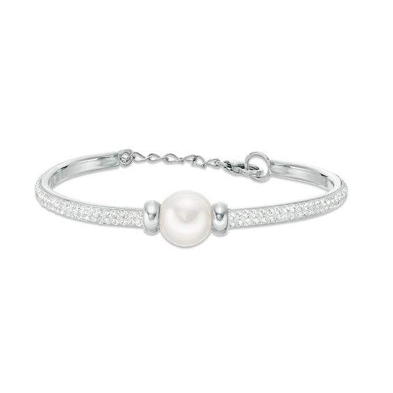 Honora 7 - 8mm Freshwater Cultured Pearl Loose Braid Bolo Bracelet in Sterling Silver - 9.75"