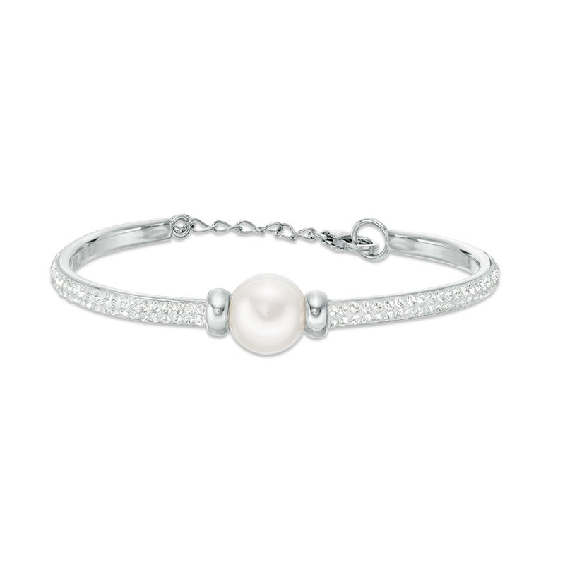 Main Image 1 of Honora 7 - 8mm Freshwater Cultured Pearl Loose Braid Bolo Bracelet in Sterling Silver - 9.75"