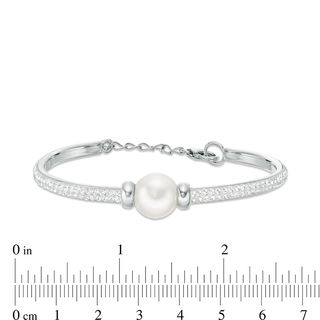 Honora 7 - 8mm Freshwater Cultured Pearl Loose Braid Bolo Bracelet in Sterling Silver - 9.75"