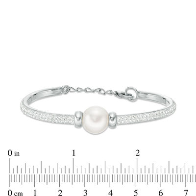 Honora 7 - 8mm Freshwater Cultured Pearl Loose Braid Bolo Bracelet in Sterling Silver - 9.75"