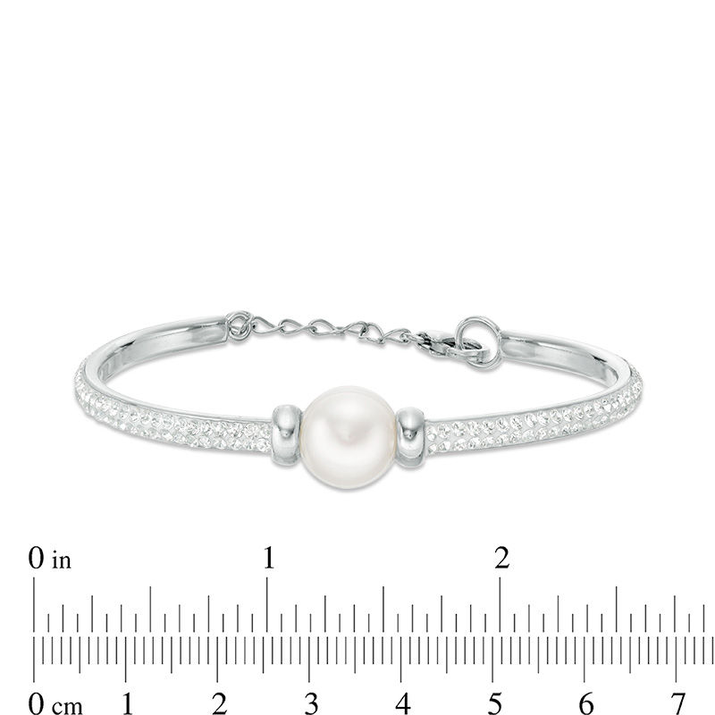 Main Image 2 of Honora 7 - 8mm Freshwater Cultured Pearl Loose Braid Bolo Bracelet in Sterling Silver - 9.75"
