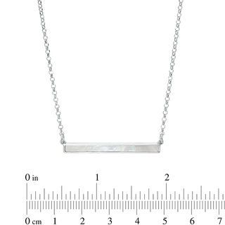Honora Mother-of-Pearl Bar Necklace in Sterling Silver - 20"