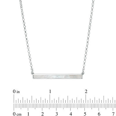 Honora Mother-of-Pearl Bar Necklace in Sterling Silver - 20"