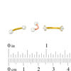 Thumbnail Image 2 of 016 Gauge 3mm Simulated Pearl and Cubic Zirconia Cartilage Barbell Set in Stainless Steel with Yellow and Rose IP
