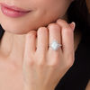 Thumbnail Image 1 of Marquise Lab-Created Opal and White Sapphire Starburst Frame Ring in Sterling Silver - Size 7