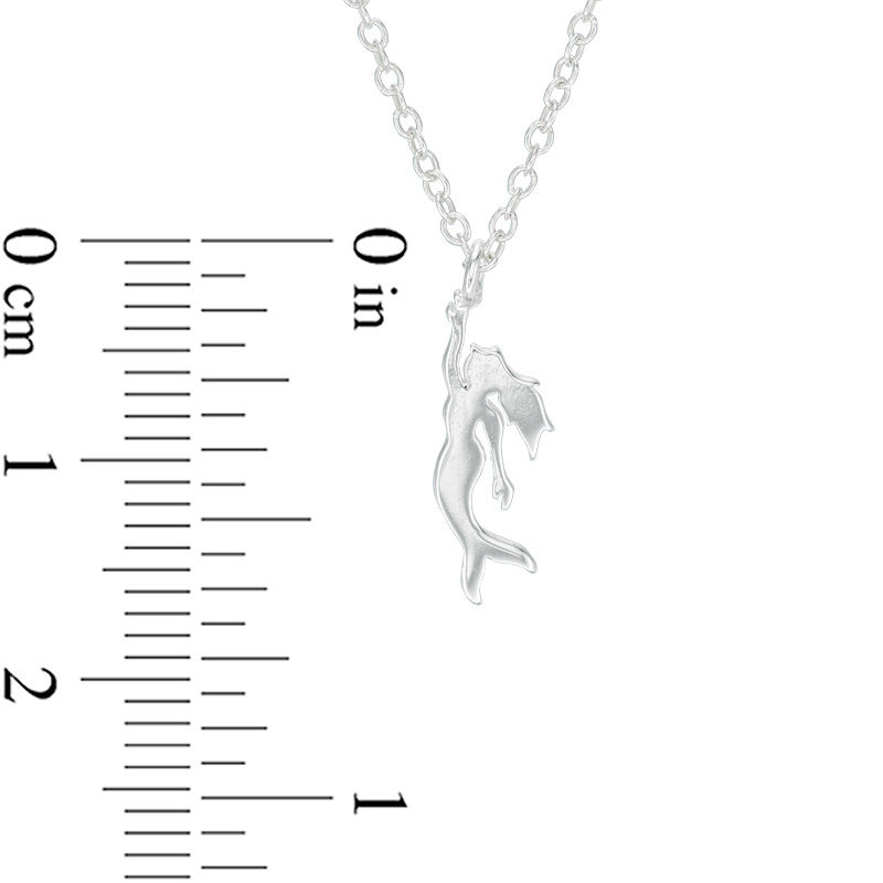 Main Image 2 of Child's Mermaid Pendant in Sterling Silver - 15"