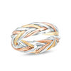 Thumbnail Image 0 of Braided Ring in 10K Tri-Tone Gold - Size 7