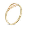 Diamond-Cut Angel Wing Ring in 10K Gold - Size 7
