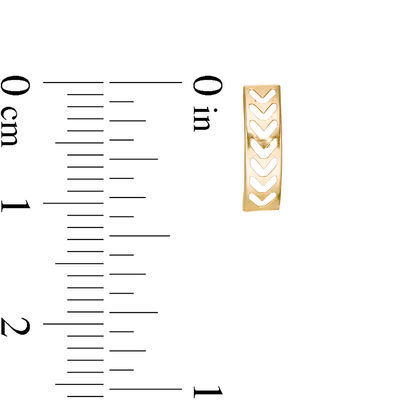 Child's Cut-Out Hearts Curved Bar Stud Earrings in 14K Gold