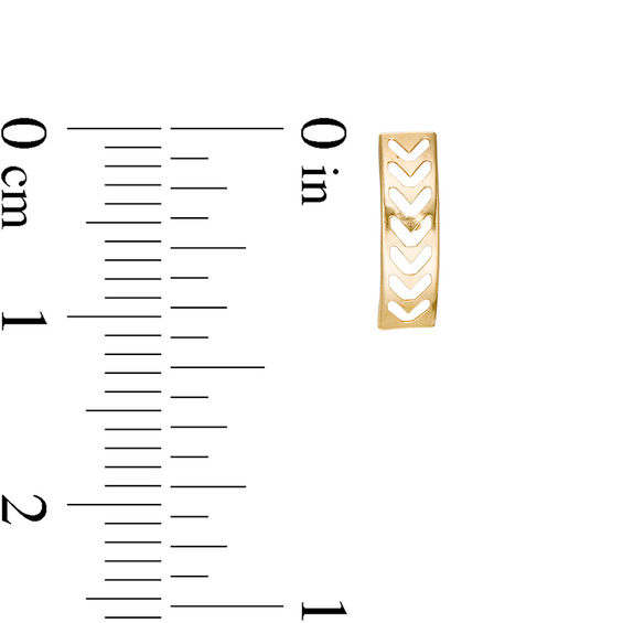 Child's Cut-Out Hearts Curved Bar Stud Earrings in 14K Gold