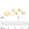 016 Gauge Marquise Cubic Zirconia and Crystal Cartilage Barbell and Hoop Set in Stainless Steel with Yellow IP