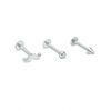 Thumbnail Image 1 of 016 Gauge Mustache, Ball and Spike Cartilage Barbell Set in Stainless Steel