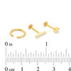 Thumbnail Image 2 of 016 Gauge Cubic Zirconia and Crystal Cartilage Barbell and Hoop Set in Stainless Steel with Yellow IP