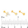 Thumbnail Image 2 of 016 Gauge Cubic Zirconia and Crystal Cartilage Barbell Set in Stainless Steel with Yellow IP
