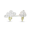 Child's Crystal and Enamel Cloud with Lightning Stud Earrings in Sterling Silver