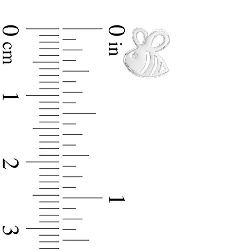 Main Image 2 of Child's Cut-Out Bumble Bee Stud Earrings in Sterling Silver