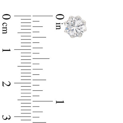 Child's 6mm Cubic Zirconia Star Stud Earrings in Solid Sterling Silver