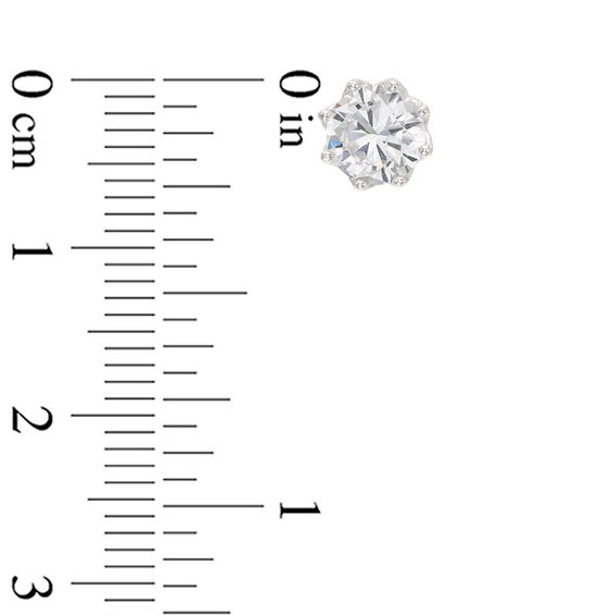 Child's 6mm Cubic Zirconia Star Stud Earrings in Solid Sterling Silver