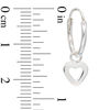 Thumbnail Image 2 of Child's Cut-Out Heart Dangle Hoop Earrings in Sterling Silver