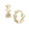 Thumbnail Image 1 of Diamond-Cut Geometric Huggie Hoop Earrings in 10K Gold