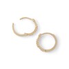 Cubic Zirconia Double Row Huggie Hoop Earrings in 10K Gold