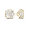 8mm Cushion-Cut Cubic Zirconia Bezel-Set Stud Earrings in 10K Gold