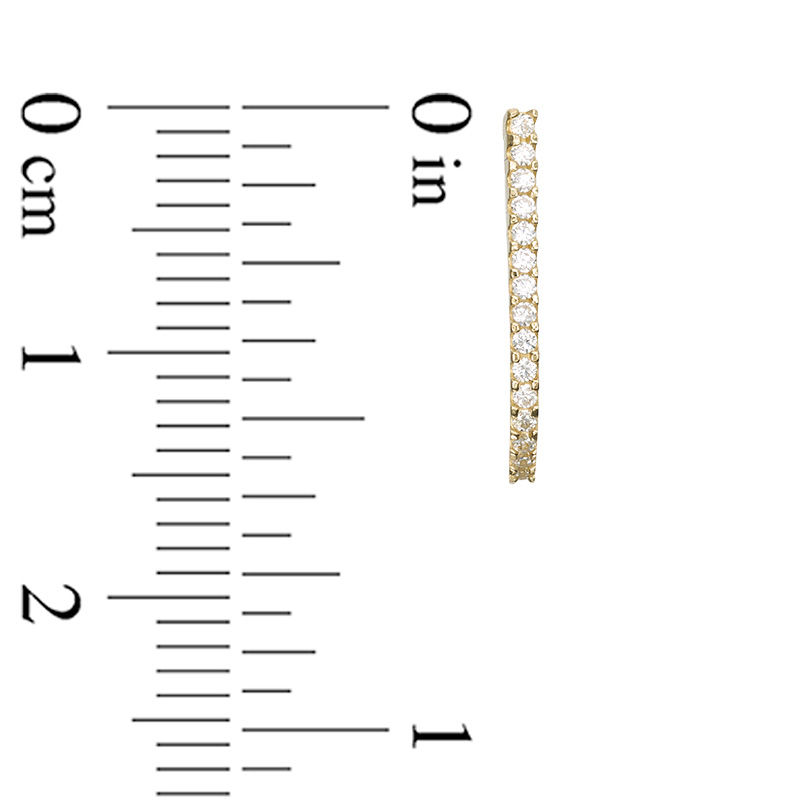 Main Image 2 of Cubic Zirconia J-Hoop Earrings in 10K Gold