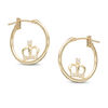 Thumbnail Image 0 of 16mm Cubic Zirconia Crown Hoop Earrings in 10K Gold