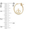 Thumbnail Image 1 of 16mm Cubic Zirconia Crown Hoop Earrings in 10K Gold