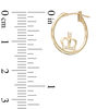 16mm Cubic Zirconia Crown Hoop Earrings in 10K Gold