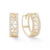 Thumbnail Image 1 of Cubic Zirconia Zig-Zag Huggie Hoop Earrings in 10K Gold