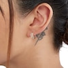 Thumbnail Image 3 of Cubic Zirconia Zig-Zag Huggie Hoop Earrings in 10K Gold