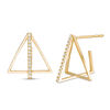 Thumbnail Image 0 of Cubic Zirconia Triangle Huggie Hoop Earrings in 10K Gold