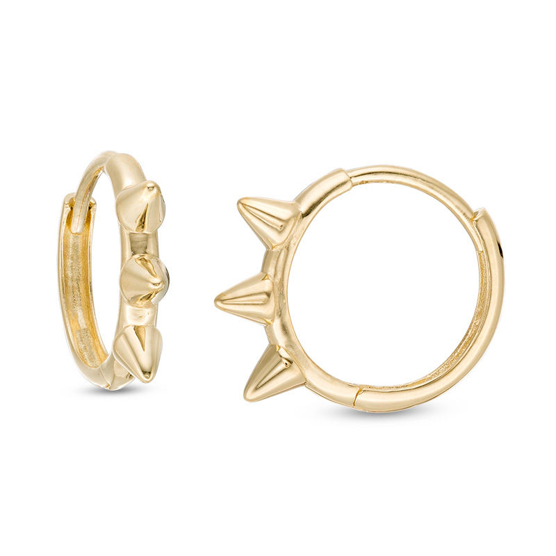 Main Image 1 of Spike Trio Hoop Earrings in 10K Gold