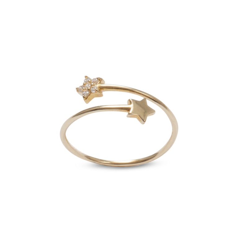Main Image 1 of 10K CZ Double Star Bypass Ring