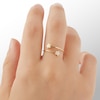 Cubic Zirconia Double Star Bypass Ring in 10K Gold