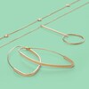 Thumbnail Image 2 of Made in Italy Hollow Linear Bar and Open Circle Necklace in 10K Gold - 17"