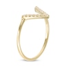 Thumbnail Image 3 of Made in Italy Cubic Zirconia "V" Ring in 10K Casting Gold - Size 7