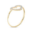 Made in Italy Glitter Enamel Cut-Out Heart Ring in 10K Gold - Size 7
