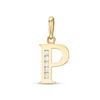 Thumbnail Image 0 of Cubic Zirconia "P" Initial Charm Pendant in 10K Solid Gold