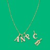 Thumbnail Image 1 of Cubic Zirconia "P" Initial Charm Pendant in 10K Solid Gold