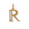 Thumbnail Image 0 of Cubic Zirconia "R" Initial Charm Pendant in 10K Solid Gold