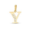 Thumbnail Image 0 of Cubic Zirconia "Y" Initial Charm Pendant in 10K Solid Gold