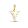 Thumbnail Image 1 of Cubic Zirconia "Y" Initial Charm Pendant in 10K Solid Gold