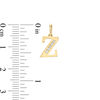 Cubic Zirconia "Z" Initial Charm Pendant in 10K Solid Gold