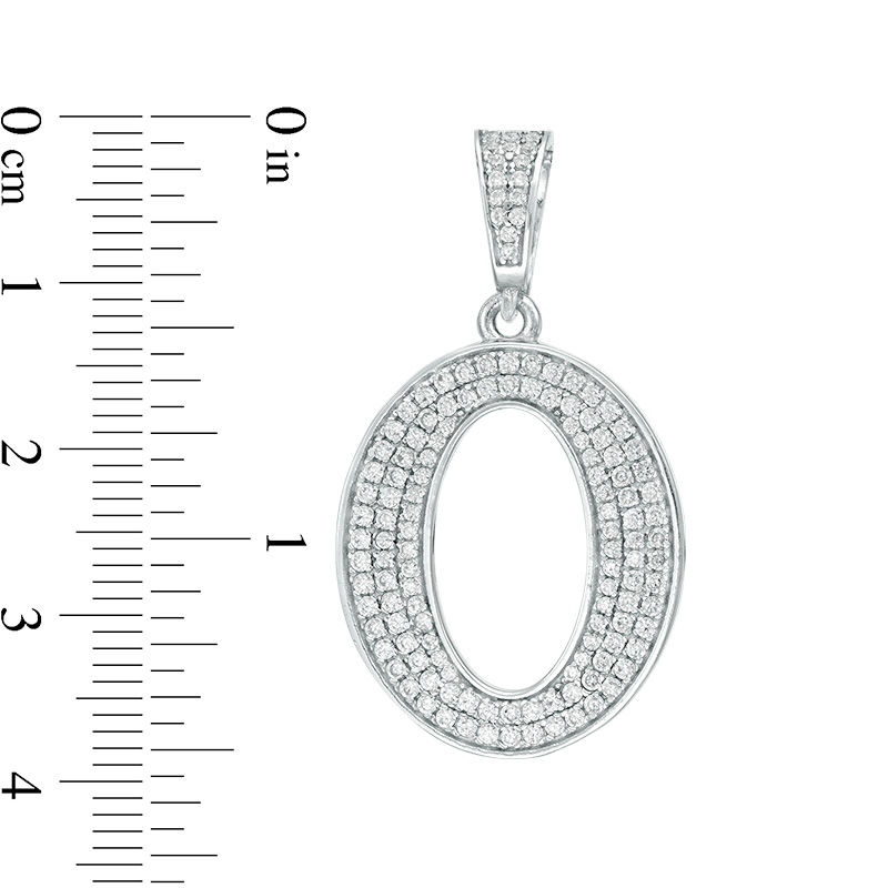 Cubic Zirconia "O" Initial Charm Pendant in Sterling Silver