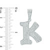 Cubic Zirconia Pavé "K" Initial Necklace Charm in Sterling Silver