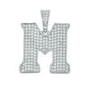 Thumbnail Image 1 of Cubic Zirconia Pavé "M" Initial Necklace Charm in Sterling Silver