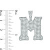 Thumbnail Image 2 of Cubic Zirconia Pavé "M" Initial Necklace Charm in Sterling Silver