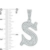 Cubic Zirconia Pavé "S" Initial Necklace Charm in Sterling Silver
